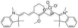 2-((E)-2-(2-甲氧基-3-[(E)-2-(1,3,3-三甲基-1,3-二氢-2H-吲哚-2-亚基)乙亚基]-1-环己烯-1-基)乙烯基)-1,3,3-三甲基-3H-吲哚高氯酸盐 结构式