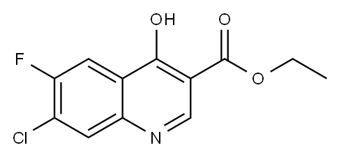 ethyl 7-chloro-6-fluoro-4-hydroxyquinoline-3-carboxylate  Struktur