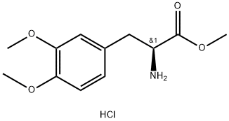 2-アミノ-3-(3,4-ジメトキシフェニル)プロパン酸(S)-メチル塩酸塩 化学構造式