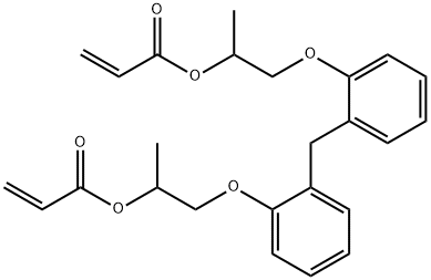 ビスアクリル酸メチレンビス[2,1-フェニレンオキシ(1-メチル-2,1-エタンジイル)] 化学構造式
