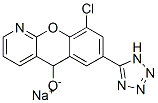 ナトリウム9-クロロ-7-(1H-テトラゾール-5-イル)-5H-[1]ベンゾピラノ[2,3-b]ピリジン-5-オラート 化学構造式