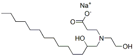 N-(2-ヒドロキシエチル)-N-(2-ヒドロキシテトラデシル)-β-アラニンナトリウム 化学構造式