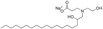 N-(2-ヒドロキシエチル)-N-(2-ヒドロキシオクタデシル)-β-アラニンナトリウム 化学構造式