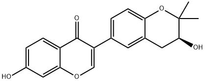 2',3'-ジヒドロ-3',7-ジヒドロキシ-2',2'-ジメチル-3,6'-ビ(4H-1-ベンゾピラン)-4-オン 化学構造式