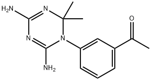 1-[3-[4,6-Diamino-1,2-dihydro-2,2-dimethyl-1,3,5-triazine-1-yl]phenyl]ethanone Struktur