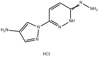 3(2H)-Pyridazinone, 6-(4-amino-1H-pyrazol-1-yl)-, hydrazone, dihydroch loride Struktur