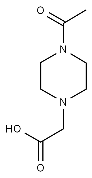 (4-乙酰基哌嗪-1-基)乙酸 结构式