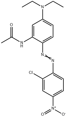 N-[2-[(2-クロロ-4-ニトロフェニル)アゾ]-5-(ジエチルアミノ)フェニル]アセトアミド 化学構造式