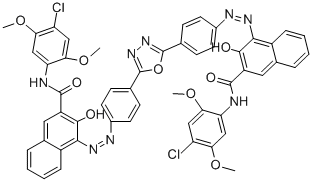 4,4'-[1,3,4-OXADIAZOLE-2,5-DIYLBIS(4,1-PHENYLENEAZO) BIS[N-(4-CHLORO-2,5-DIMETHOXYPHENYL)]-3-HYDROXY-2-NAPHTHALENECARBOXAMIDE Struktur