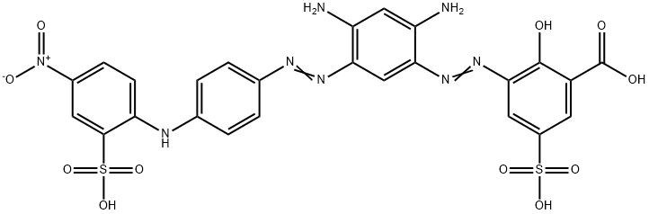 3-[[2,4-diamino-5-[[4-(4-nitro-2-sulphoanilino)phenyl]azo]phenyl]azo]-5-sulphosalicylic acid Structure