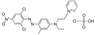 1-[2-[[4-[(2,6-dichloro-4-nitrophenyl)azo]-m-tolyl]ethylamino]ethyl]pyridinium hydrogen sulphate Structure