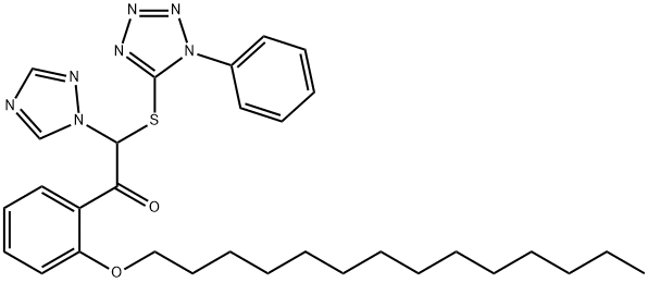 2-[(1-phenyl-1H-tetrazol-5-yl)thio]-o-(tetradecyloxy)-2-(1H-1,2,4-triazol-1-yl)acetophenone Structure