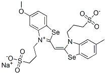 5-甲氧基-2-[[5-甲基-3-(3-磺丙基)-2(3H)苯并硒唑亚基]甲基]-3-(3-磺丙基)苯并硒唑内翁盐钠盐, 70679-43-5, 结构式