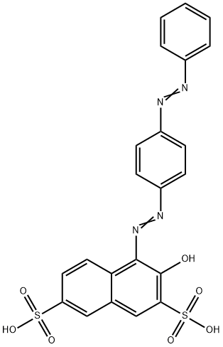3-ヒドロキシ-4-[[4-(フェニルアゾ)フェニル]アゾ]-2,7-ナフタレンジスルホン酸 化学構造式