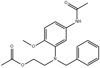 N-[3-[[2-(アセチルオキシ)エチル](フェニルメチル)アミノ]-4-(メチルオキシ)フェニル]アセトアミド 化学構造式