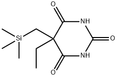 5-エチル-5-(トリメチルシリルメチル)-2,4,6(1H,3H,5H)-ピリミジントリオン 化学構造式