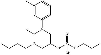 Phosphoric acid hydrogen [2-butoxy-1-[[ethyl(3-methylphenyl)amino]methyl]ethyl]propyl ester Struktur