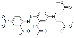 methyl N-[3-(acetylamino)-4-[(2,4-dinitrophenyl)azo]phenyl]-N-(3-methoxy-3-oxopropyl)-beta-alaninate Struktur