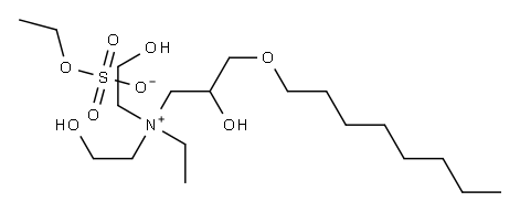 ethylbis(2-hydroxyethyl)[2-hydroxy-3-(octyloxy)propyl]ammonium ethyl sulphate 结构式
