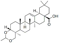 Olean-12-en-28-oic acid, 3,23-(ethylidenebis(oxy))-, (3beta,4alpha)- Structure