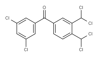 [3,4-Bis(dichloromethyl)phenyl](3,5-dichlorophenyl)methanone 结构式