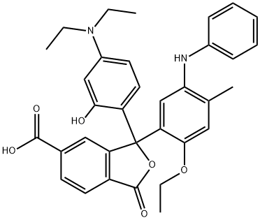 3-[4-(Diethylamino)-2-hydroxyphenyl]-3-[2-ethoxy-4-methyl-5-(phenylamino)phenyl]-1,3-dihydro-1-oxo-5-isobenzofurancarboxylic acid Structure