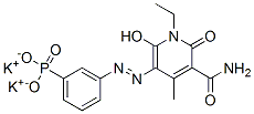 dipotassium 3-[3-carbamoyl-1-ethyl-1,2-dihydro-6-hydroxy-4-methyl-2-oxo-5-pyridylazo]phenylphosphonate Struktur