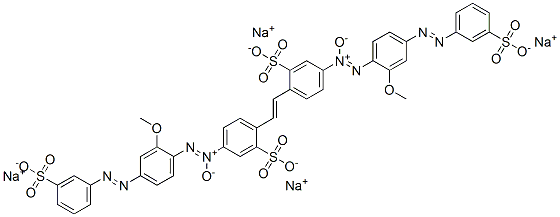 2,2'-(1,2-Ethenediyl)bis[5-[[2-methoxy-4-[(3-sulfophenyl)azo]phenyl]-NNO-azoxy]benzenesulfonic acid]tetrasodium salt Structure