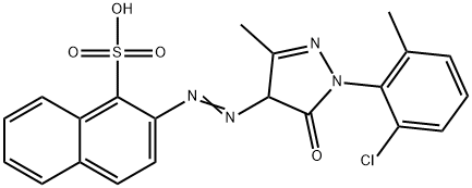 2-[[1-(6-chloro-o-tolyl)-4,5-dihydro-3-methyl-5-oxo-1H-pyrazol-4-yl]azo]naphthalene-1-sulphonic acid Struktur