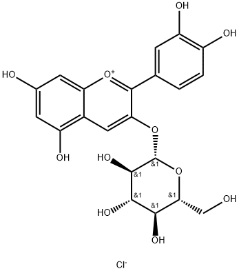 2-(3,4-Dihydroxyphenyl)-3-(β-D-glucopyranosyloxy)-5,7-dihydroxy-1-benzopyryliumchlorid