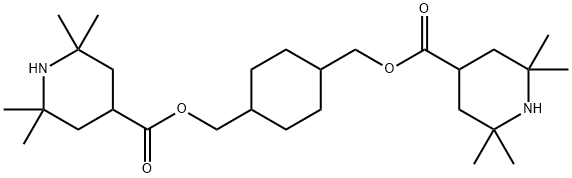 Bis(2,2,6,6-tetramethyl-4-piperidinecarboxylic acid)1,4-cyclohexanediylbis(methylene) ester Struktur