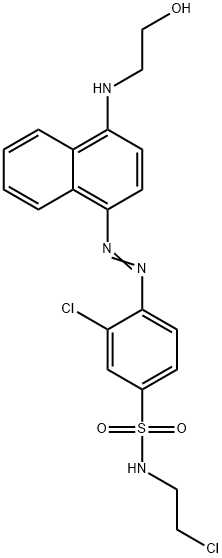 3-chloro-N-(2-chloroethyl)-4-[[4-[(2-hydroxyethyl)amino]-1-naphthyl]azo]benzenesulphonamide 结构式
