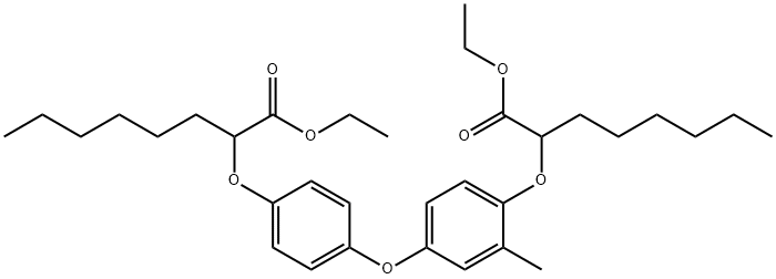 Ethyl 2-(4-(4-((1-(ethoxycarbonyl)heptyl)oxy)-3-methylphenoxy)phenoxy) octanoate Struktur
