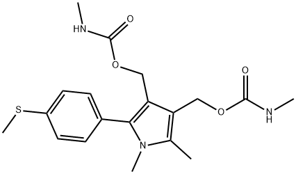 1H-Pyrrole-3,4-dimethanol, 1,2-dimethyl-5-[4- (methylthio)phenyl]-, bi s(methylcarbamate) (ester) Struktur