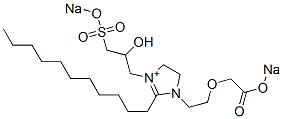 1-[2-[(ソジオオキシカルボニル)メトキシ]エチル]-4,5-ジヒドロ-3-[2-ヒドロキシ-3-(ソジオスルホ)プロピル]-2-ウンデシル-1H-イミダゾール-3-イウム 化学構造式