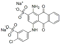 disodium 1-amino-4-[(4-chloro-3-sulphonatophenyl)amino]-9,10-dihydro-9,10-dioxoanthracene-2-sulphonate  Structure