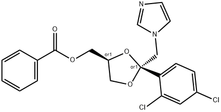 cis-2-(2,4-dichlorophenyl)-2-(1H-imidazol-1-ylmethyl)-1,3-dioxolane-4-ylmethyl benzoate Structure