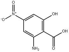 2-アミノ-6-ヒドロキシ-4-ニトロ安息香酸 化学構造式