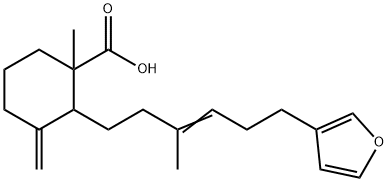 2-[6-(3-フリル)-3-メチル-3-ヘキセニル]-1-メチル-3-メチレンシクロヘキサン-1-カルボン酸 化学構造式