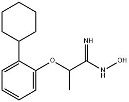 2-(2-シクロヘキシルフェノキシ)-N-ヒドロキシプロパンイミドアミド 化学構造式