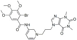 N-[1-[3-(1,3-dimethyl-2,6-dioxo-purin-7-yl)propyl]pyridin-5-yl]-3,4,5- trimethoxy-benzamide bromide Struktur