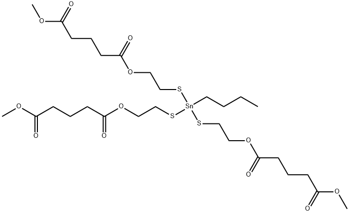 dimethyl 10-butyl-10-[[2-[(5-methoxy-1,5-dioxopentyl)oxy]ethyl]thio]-5,15-dioxo-6,14-dioxa-9,11-dithia-10-stannanonadecanedioate Struktur