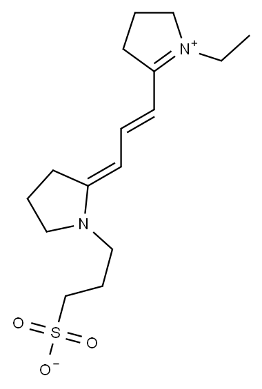 1-Ethyl-3,4-dihydro-5-[3-[1-(3-sulfonatopropyl)pyrrolidin-2-ylidene]-1-propenyl]-2H-pyrrolium 结构式