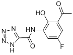 N-(3-acetyl-5-fluoro-2-hydroxyphenyl)-1H-tetrazole-5-carboxamide Struktur
