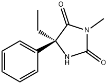 (5S)-3-メチル-5-エチル-5α-フェニルイミダゾリジン-2,4-ジオン 化学構造式