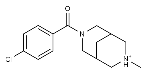 (4-chlorophenyl)-(7-methyl-3-aza-7-azoniabicyclo[3.3.1]non-3-yl)methanone 结构式