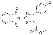 4-(p-クロロフェニル)-2-(1,3-ジオキソ-1H-イソインドール-2-イル)-5-チアゾール酢酸メチル 化学構造式