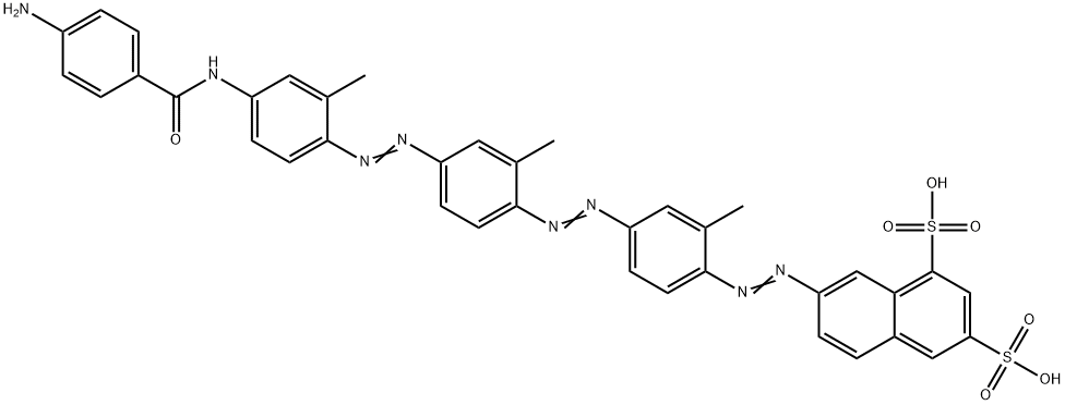 7-[[4-[[4-[[4-[(4-Aminobenzoyl)amino]-2-methylphenyl]azo]-2-methylphenyl]azo]-2-methylphenyl]azo]-1,3-naphthalenedisulfonic acid Structure