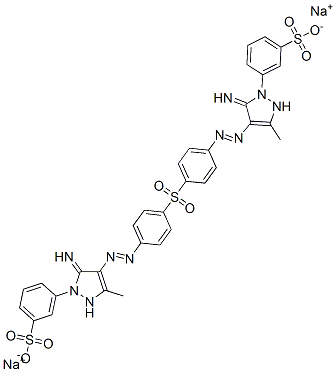 disodium 3,3'-[sulphonylbis[p-phenyleneazo(5-imino-3-methyl-1H-pyrazole-4,1-diyl)]]bis(benzenesulphonate) Struktur