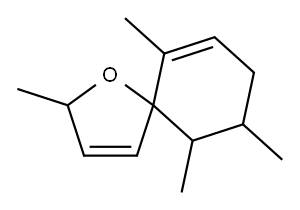 2,6,9,10-テトラメチル-1-オキサスピロ[4.5]デカ3,6-ジエン 化学構造式